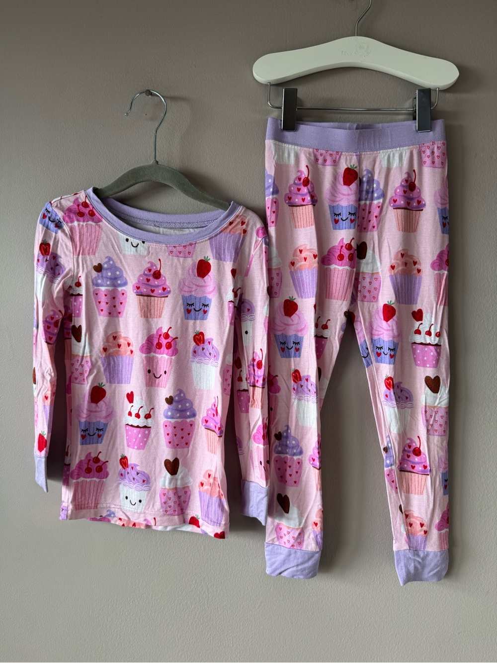Little Sleepies Bamboo Sweet Scoops Hearts Cupcakes Long Sleeve PJ Set 3T